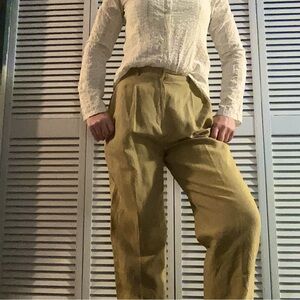 Laura Leigh Ltd linen slacks in Tan